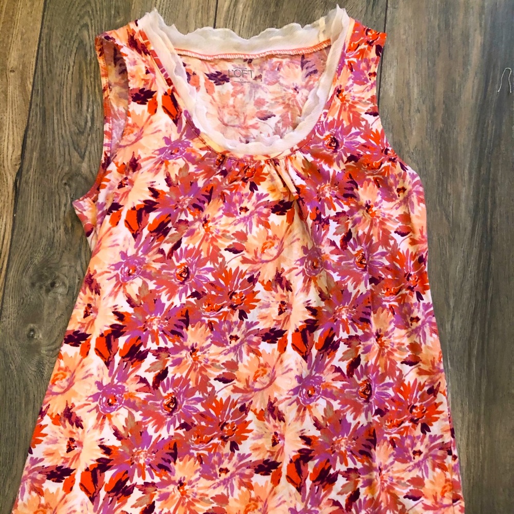 LOFT floral dressy tank top